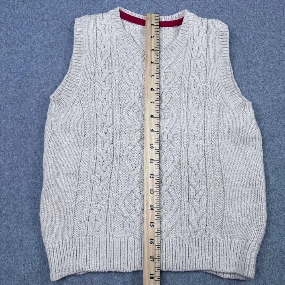 Oshkosh B'gosh Cotton Wool Beige Cable Knit Sweater Vest Boys Size 7 Academia‎